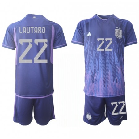 Camiseta de fútbol Argentina Lautaro Martinez 22 Niño 2ª equipación Copa Mundo 2022